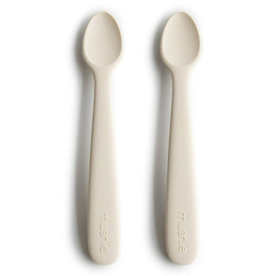 Silicone Feeding Spoons 2 Pack Ivory | Bee Like Kids