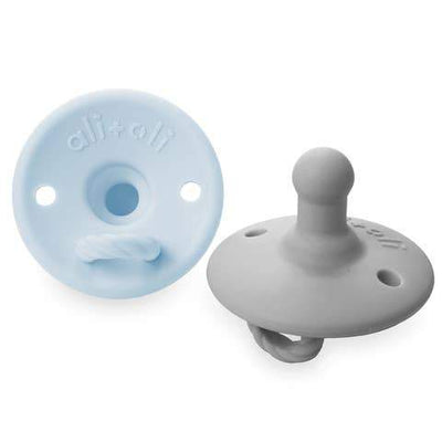 Silicone Pacifier - Soft Blue / Grey | Ali+Oli | Baby Essentials - Bee Like Kids