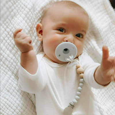 Silicone Pacifier - Soft Blue / Grey | Ali+Oli | Baby Essentials - Bee Like Kids