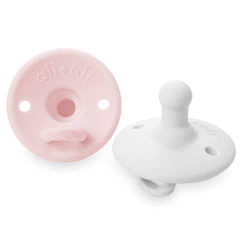 Silicone Pacifier- Soft Pink / White | Ali+Oli | Baby Essentials - Bee Like Kids