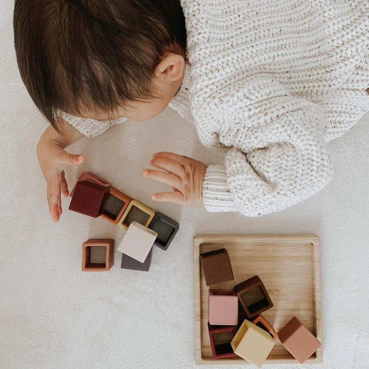 Silicone Stacking Cubes | Bee Like Kids | Toys - Bee Like Kids