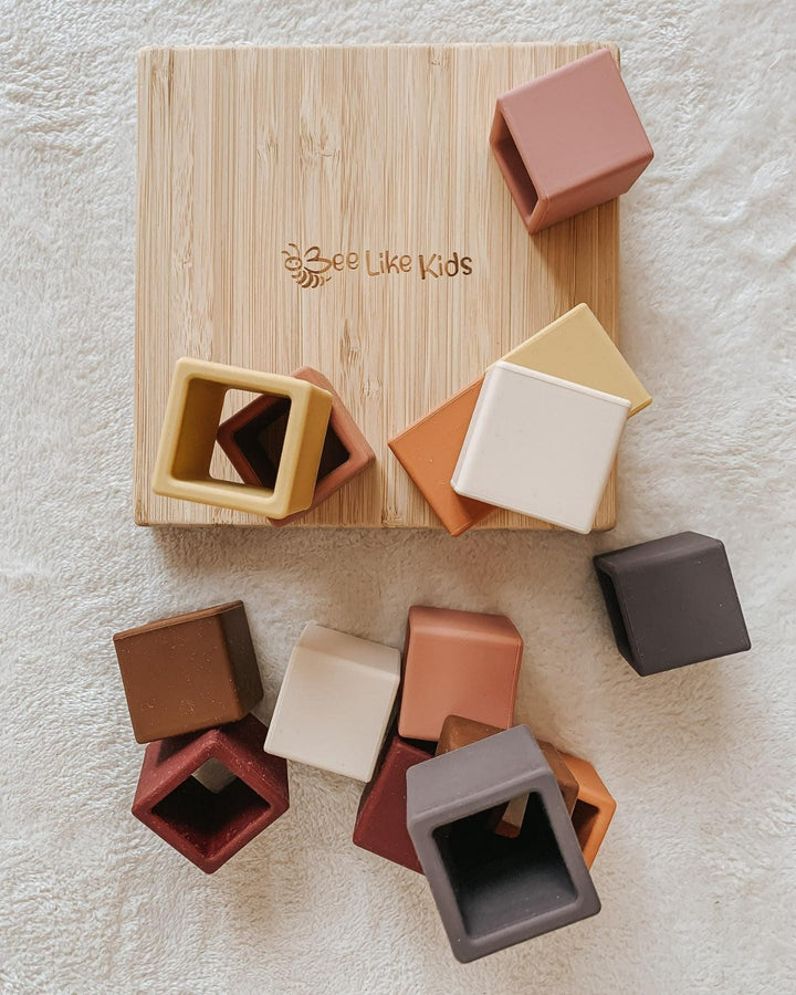 Silicone Stacking Cubes  | Baby Toys - Bee Like Kids