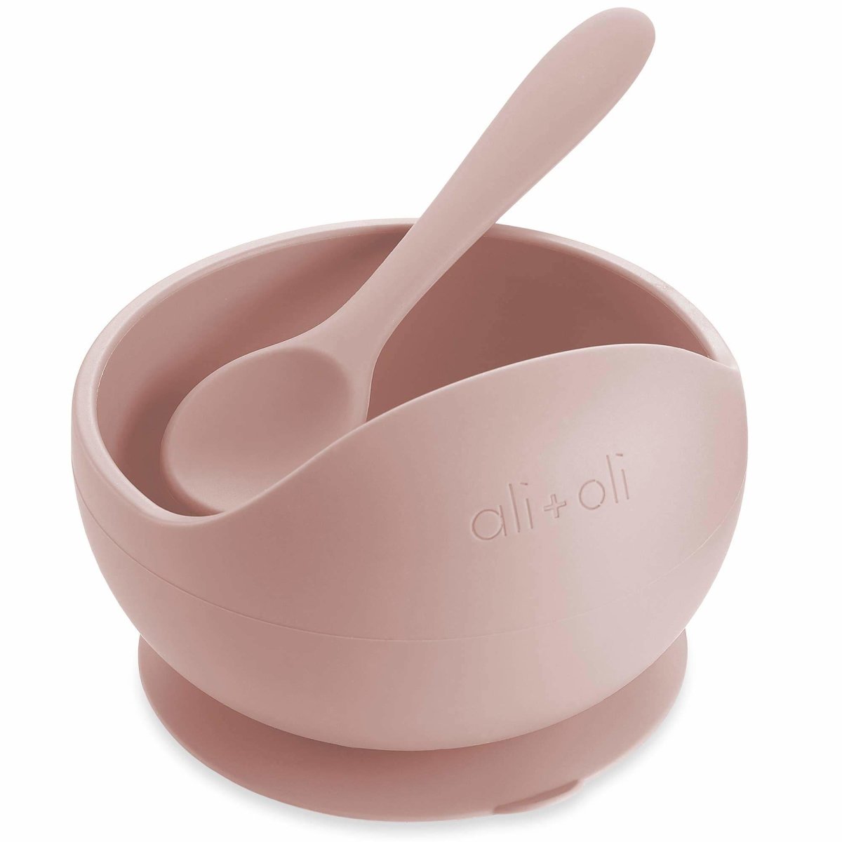 Silicone Suction Bowl & Spoon Set - Blush | Ali+Oli | Feeding - Bee Like Kids