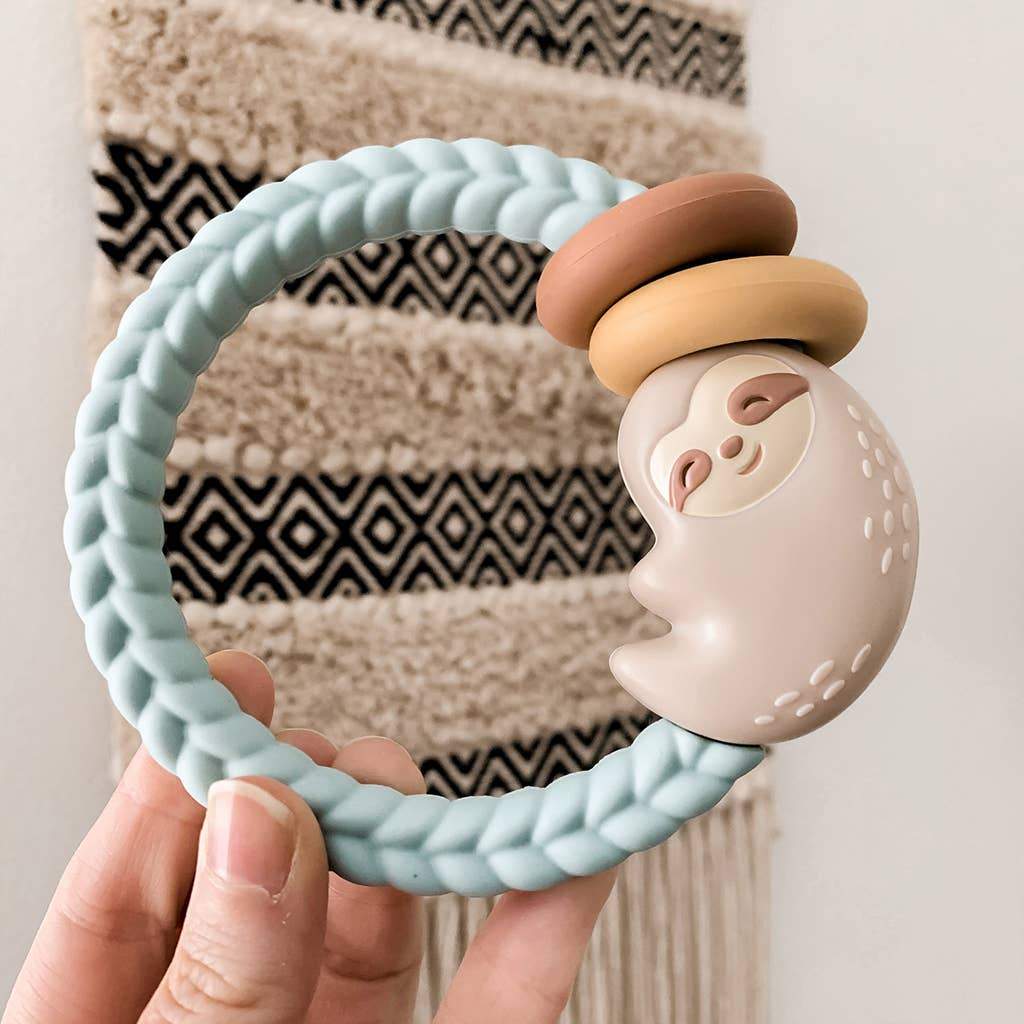 Silicone Teether Rattles - Sloth | Itzy Ritzy | Baby Essentials - Bee Like Kids