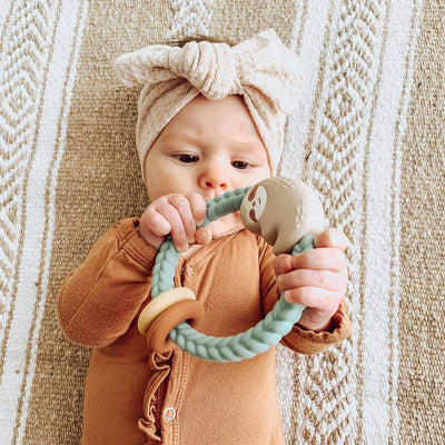 Silicone Teether Rattles - Sloth | Itzy Ritzy | Baby Essentials - Bee Like Kids