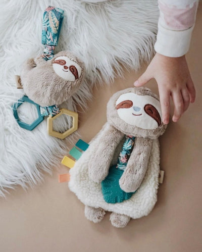 Sloth Plush with Silicone Teether Toy | Itzy Ritzy | Baby Essentials - Bee Like Kids