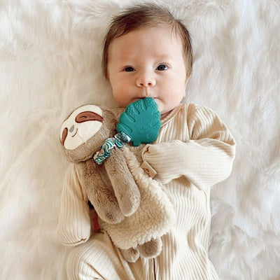 Sloth Plush with Silicone Teether Toy | Itzy Ritzy | Baby Essentials - Bee Like Kids
