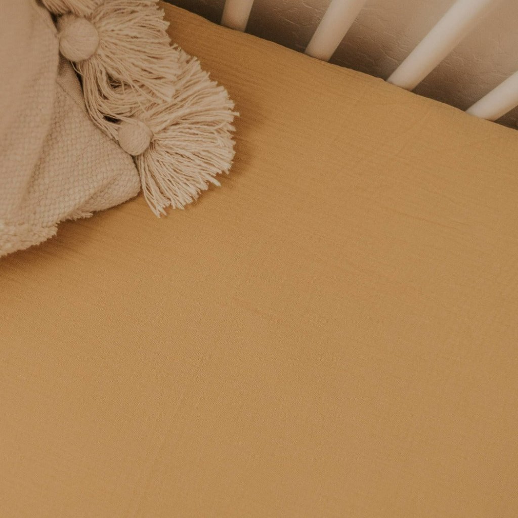 Solid Gauze Crib Sheet - Honey | Brixton Phoenix | Bedding - Bee Like Kids