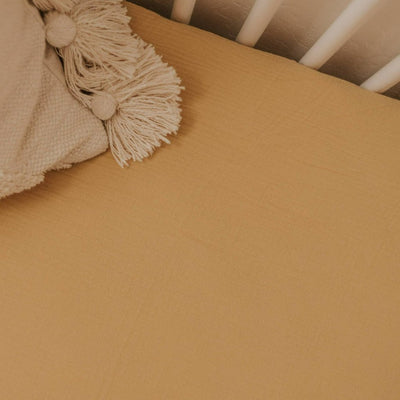 Solid Gauze Crib Sheet - Honey | Brixton Phoenix | Bedding - Bee Like Kids