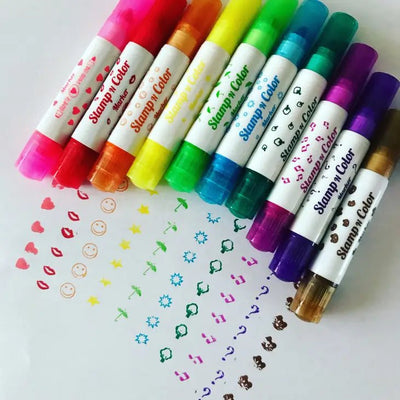 Color Pop Stamp n Color Markers Under the Sea | Washable  Markers | Bee Like Kids