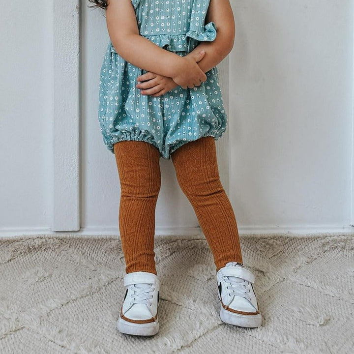 Sugar Almond Cable Knit Tights | Little Stocking Co | Bee Like Kids