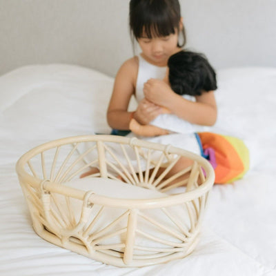 Sunshine Rattan Doll Basket | Ellie and Becks | Bee Like Kids