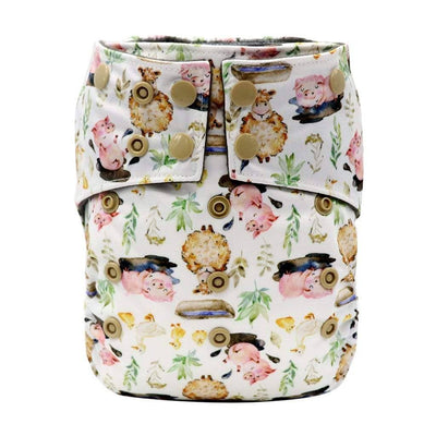 Super Soaker AIO Cloth Diaper - Farm Animals | Happy BeeHinds | Baby Essentials - Bee Like Kids