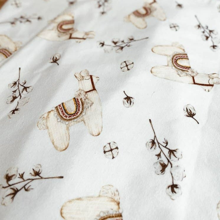 Swaddle blanket / Jersey Llama | Evelina Apparel | Bedding - Bee Like Kids