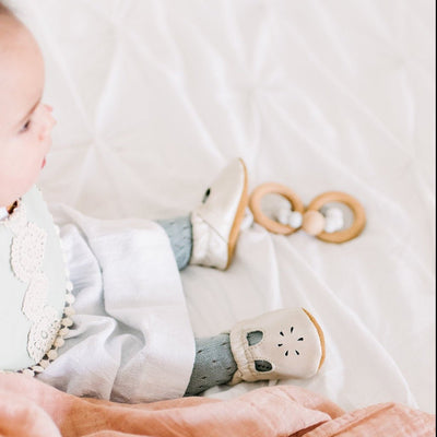 T-Strap Leather Baby and Toddler Shoes - Rose Blush | Starry Knight Design | Bee Like Kids