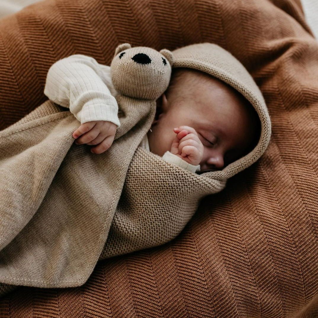 Merino Wool Teddy Tokki - Sand | Baby Lovey | Hvis Knitwear |Bee Like Kids
