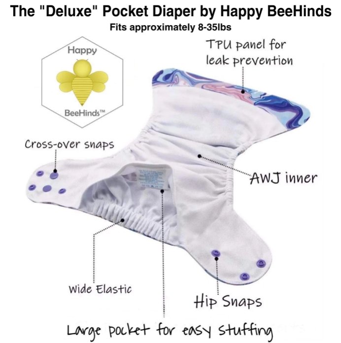 The "Deluxe" Pocket Diaper - Rainbow Baby