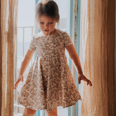 The Printed Short Sleeve Dress - Delilah | lovely Littles | Bee Like Kids