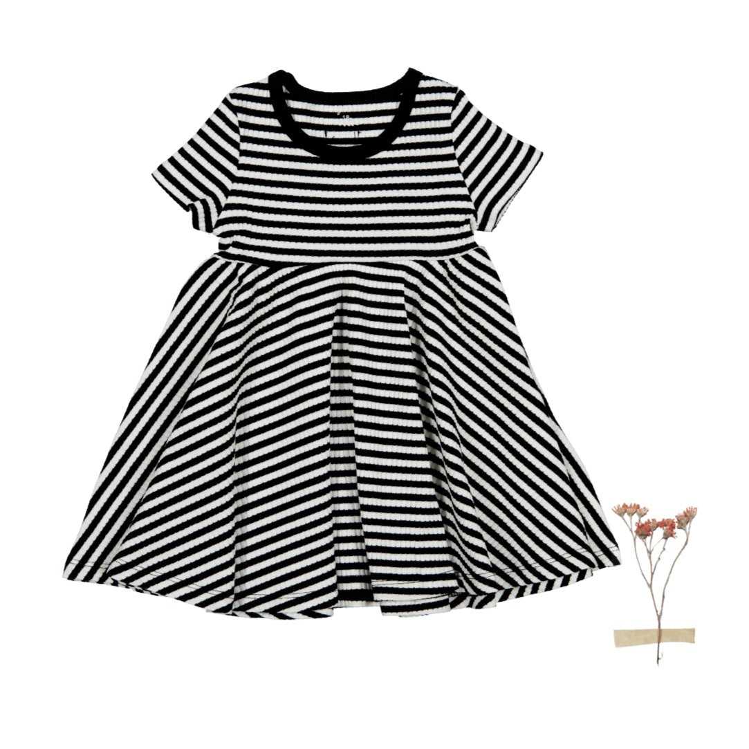 The Printed Short Sleeve Dress - Stripe