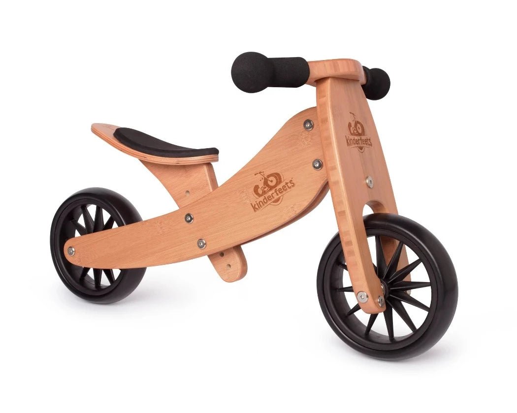 Tiny Tot 2-in-1 Wooden Balance Bike &amp; Tricycle Bamboo | Kinderfeet | Bee Like Kids