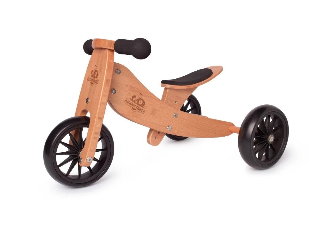Tiny Tot 2-in-1 Wooden Balance Bike & Tricycle Bamboo | Kinderfeet | Bee Like Kids