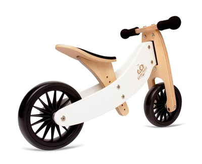Tiny Tot Plus 2-in-1 Wooden Balance Bike & Tricycle White | Kinderfeet | Bee Like Kids