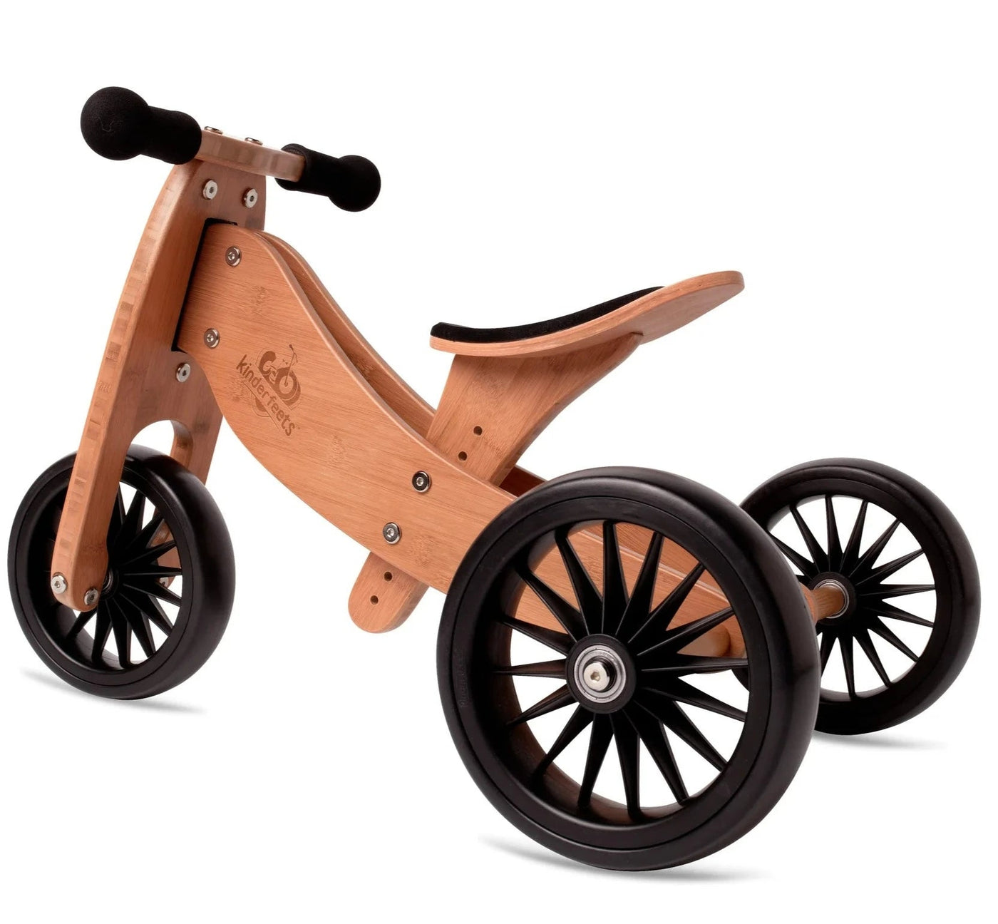 Tiny Tot Plus 2-in-1 Wooden Balance Bike & Tricycle  Bamboo | Kinderfeet | Bee Like Kids