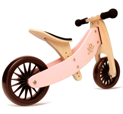 Tiny Tot Plus 2-in-1 Wooden Balance Bike & Tricycle Pink | Kinderfeet | Bee Like Kids
