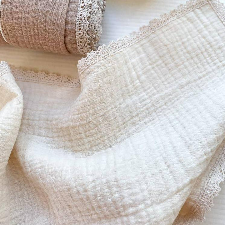 Triple Layer Muslin Swaddle blanket - Beige | Evelina Apparel | Bedding - Bee Like Kids