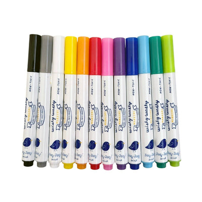 Wishy Washy Markers MINI - Set of 12 Colors | Jaq Jaq Bird | Art Supplies - Bee Like Kids