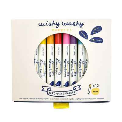 Wishy Washy Markers MINI - Set of 12 Colors | Jaq Jaq Bird | Art Supplies - Bee Like Kids