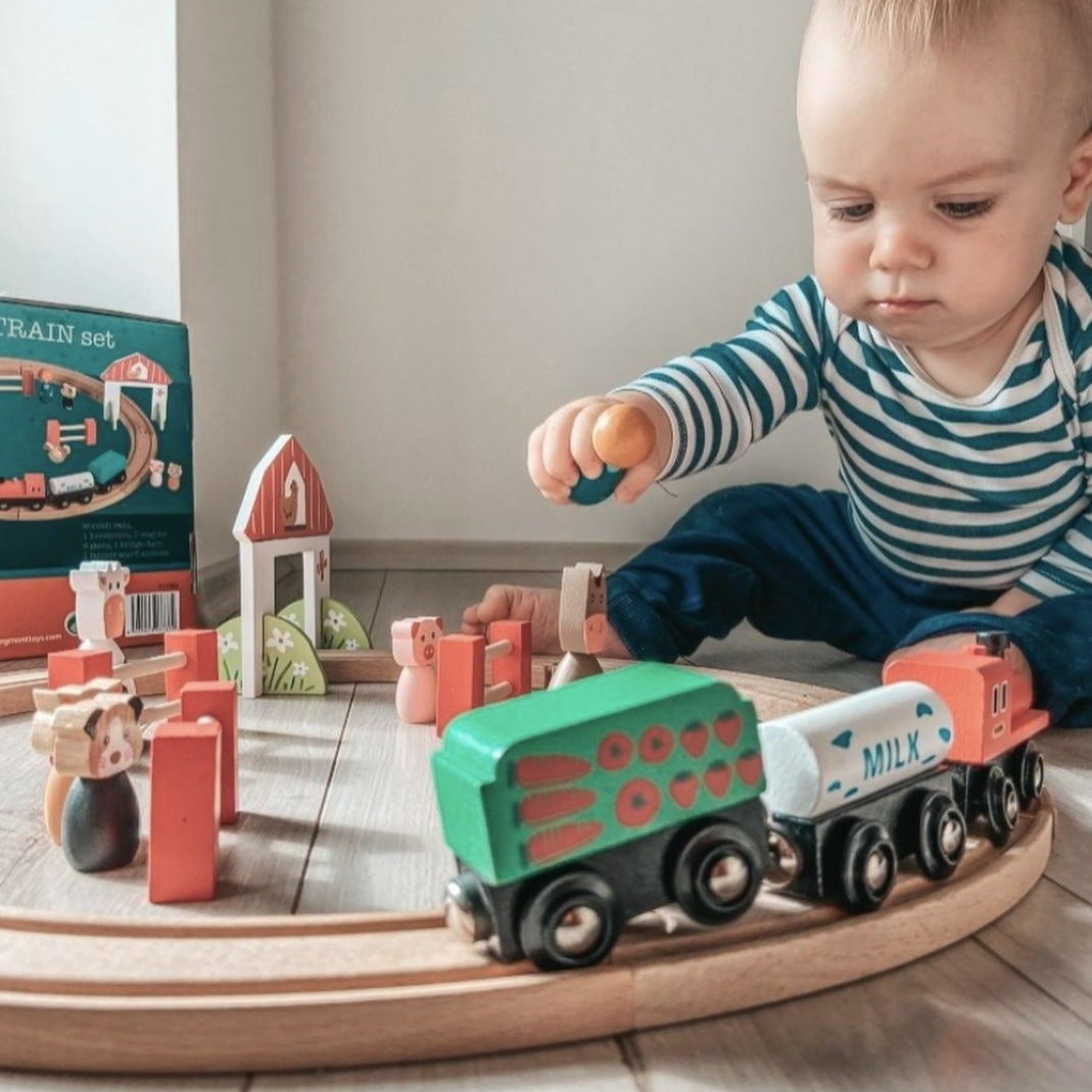 Wood Farm Train Set | Egmont Toys | Toys - Bee Like Kids