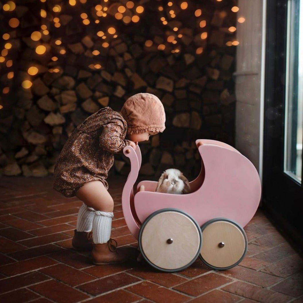 Wooden Baby Walker & Pram - Rose | Kinderfeet | Bee Like Kids