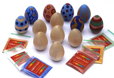 Wooden Eggs Craft Kit |  Natural Earth Paint | Bee Like Kids