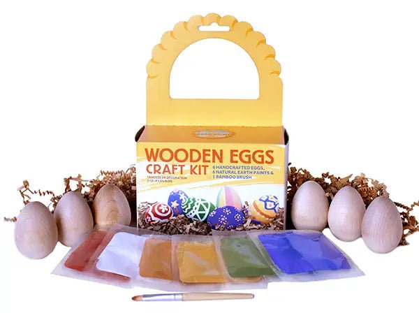 Wooden Eggs Craft Kit |  Natural Earth Paint | Bee Like Kids