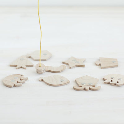 Wooden Geometric Fishing Game - Natural | Babai | Toys - Bee Like Kids