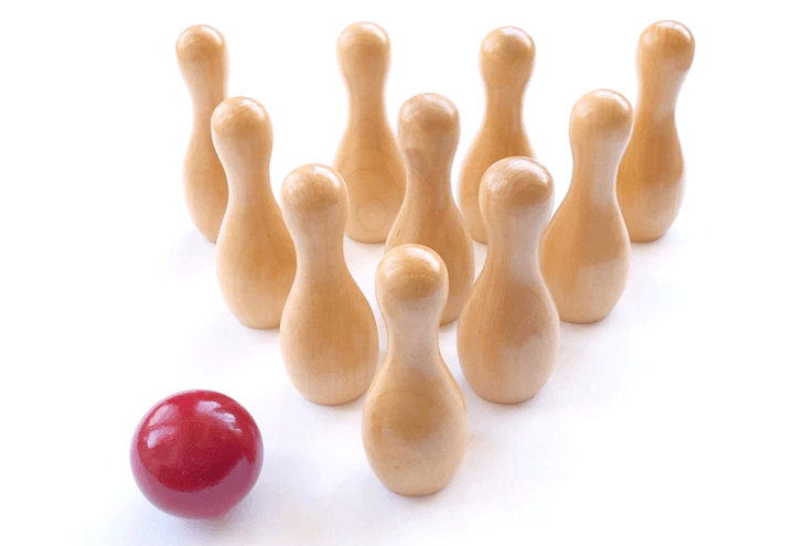 Wooden Mini Tabletop Bowling Set - Natural | Legacy Learning Academy | Toys - Bee Like Kids