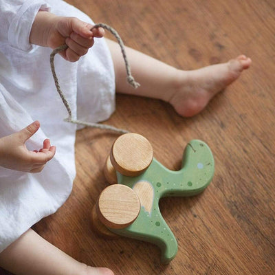Wooden Pull Along Dinosaur | Friendly Toys | Toys - Bee Like Kids
