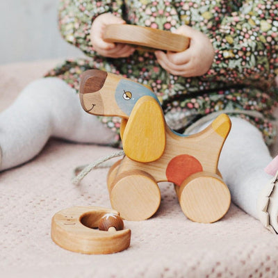 Wooden Pull Along Terrier Dog | Friendly Toys | Toys - Bee Like Kids