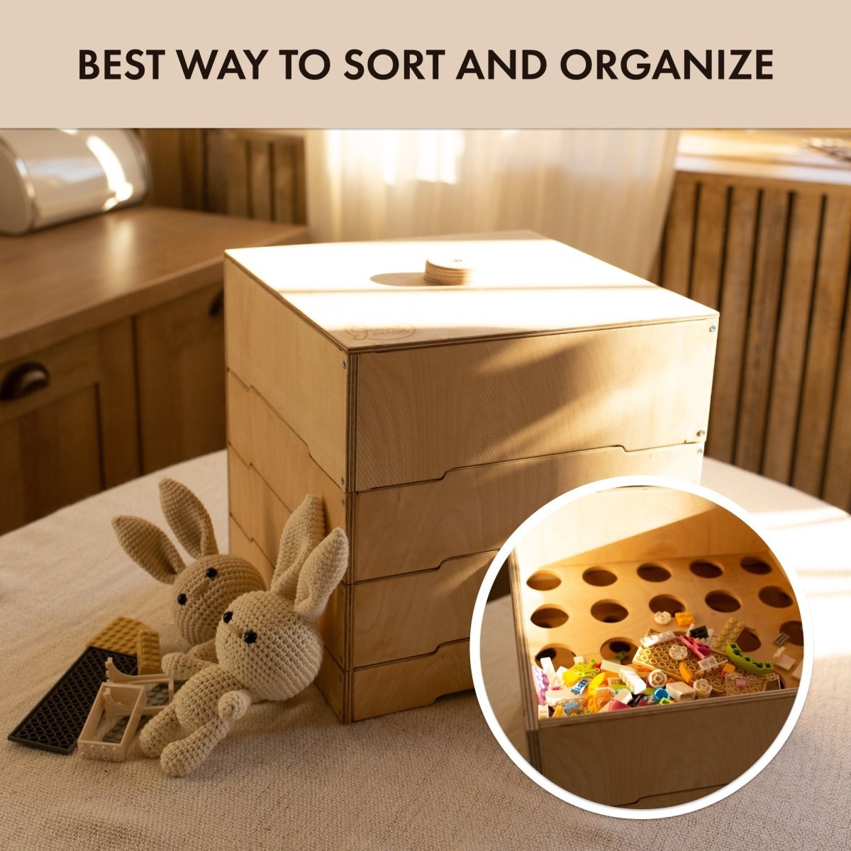 Wooden Storage/Sorter for Building Blocks