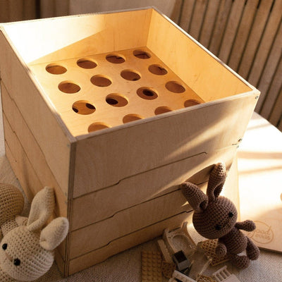Wooden storage/sorter for LEGO | Goodevas | Bee Like Kids