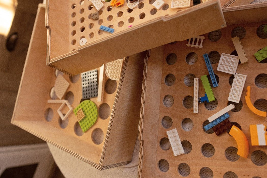 Wooden storage/sorter for LEGO | Goodevas | Bee Like Kids