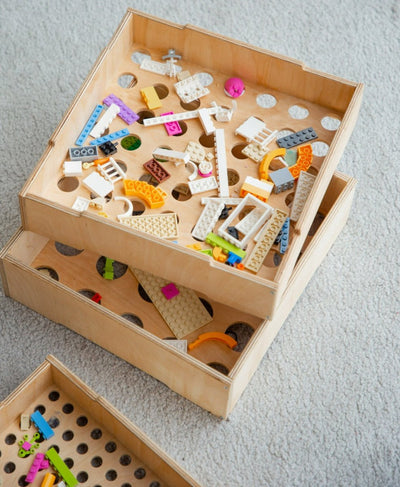 Wooden storage/sorter for LEGO | Goodevas | Bee Like Kids
